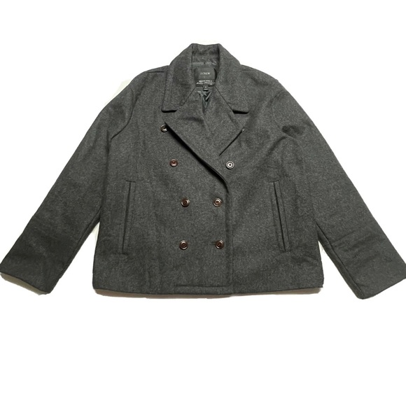 J. Crew Jackets & Coats Jcrew Melton Wool Pea Coat In Hthr Carbon